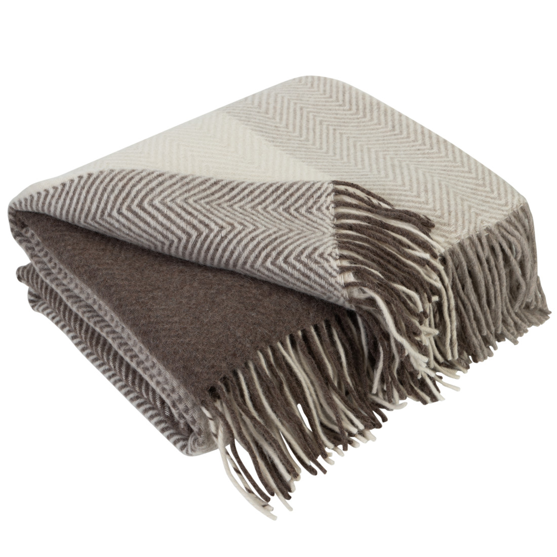 Merino plaid met blokken in kleurverloop