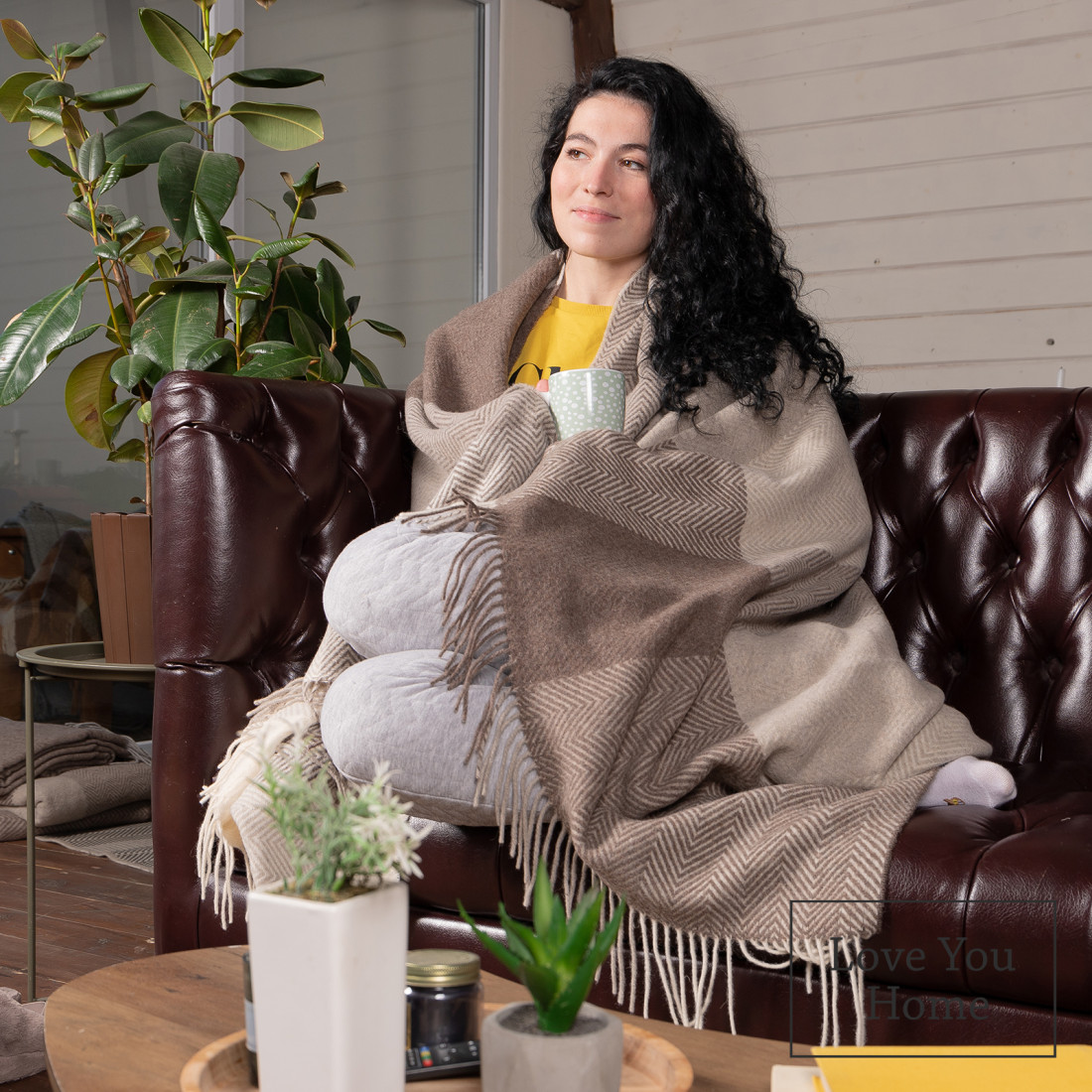 Merino plaid met blokken in kleurverloop · 4