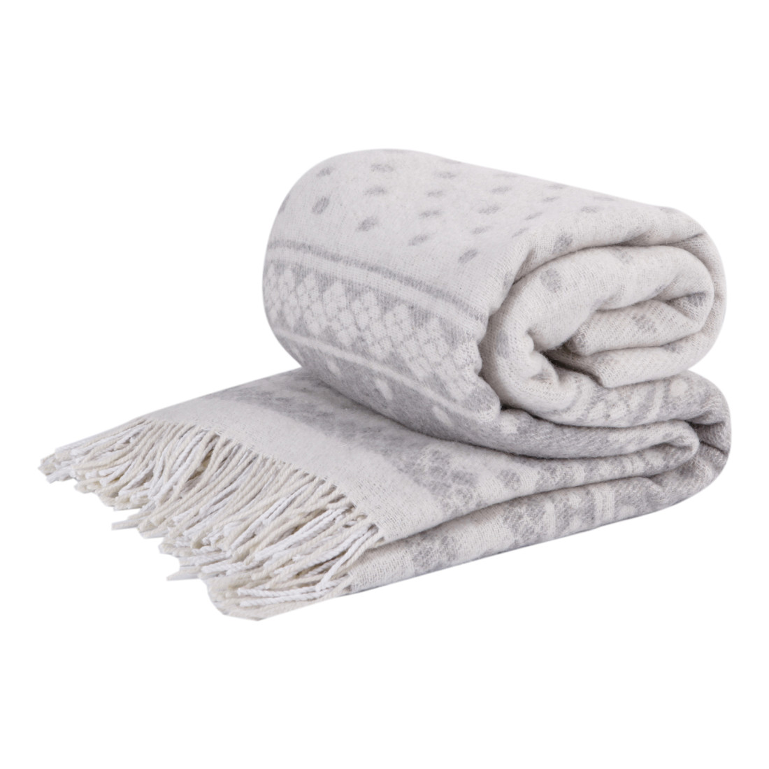 Merino plaid met kerstdesign en rendieren