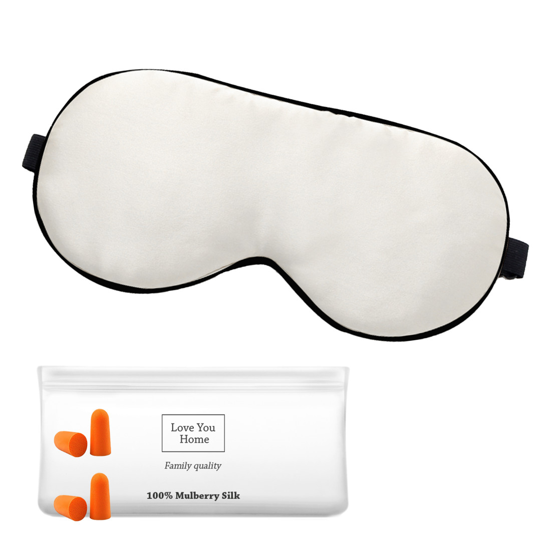 Zijden slaapmasker 22 momme met oordopjes