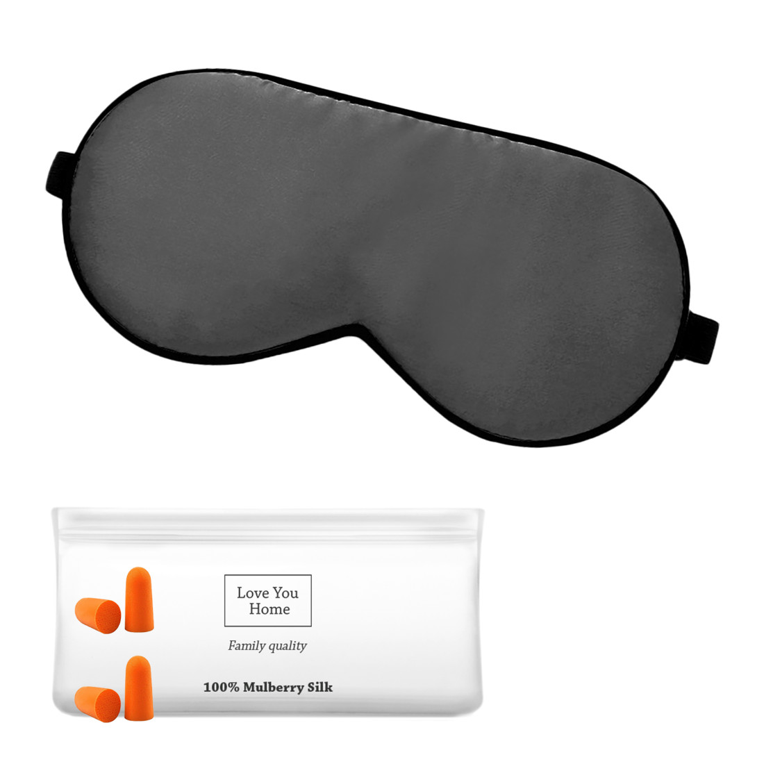 Zijden slaapmasker 22 momme met oordopjes