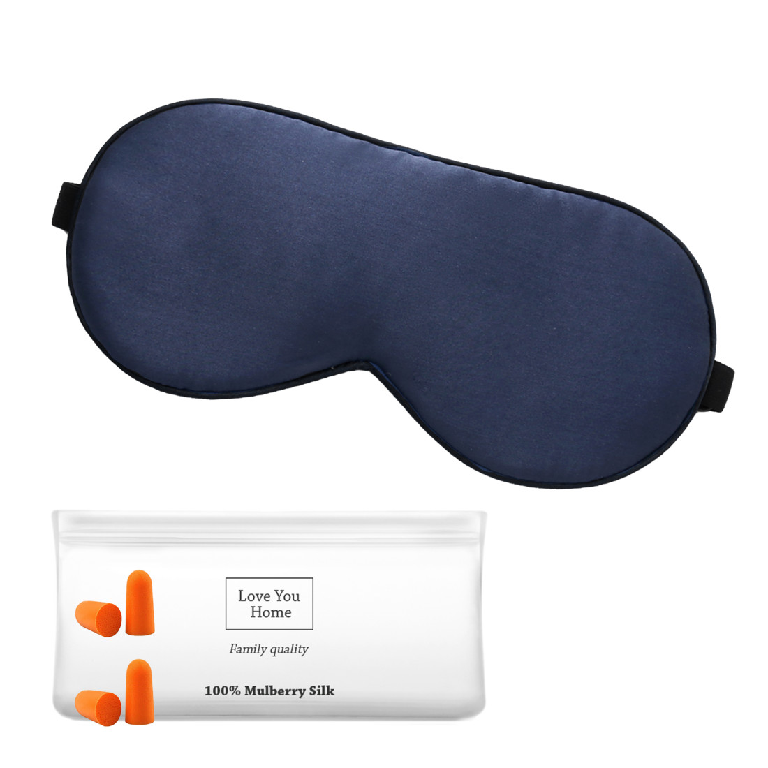 Zijden slaapmasker 22 momme met oordopjes