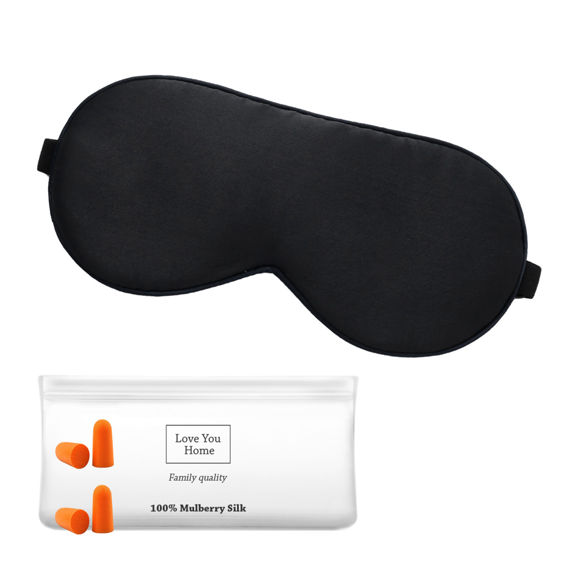 Zijden slaapmasker 22 momme met oordopjes